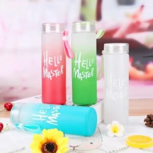 Hello Master Frosted Glass Bottle