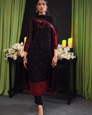 BAROQUE Embroidered Chiffon Suit