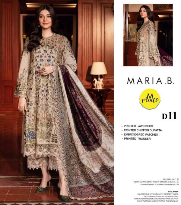 "Maria B D11 Embroidered Lawn Suit"