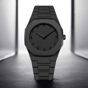 "Black Aura Men's Quartz Analog Watch"